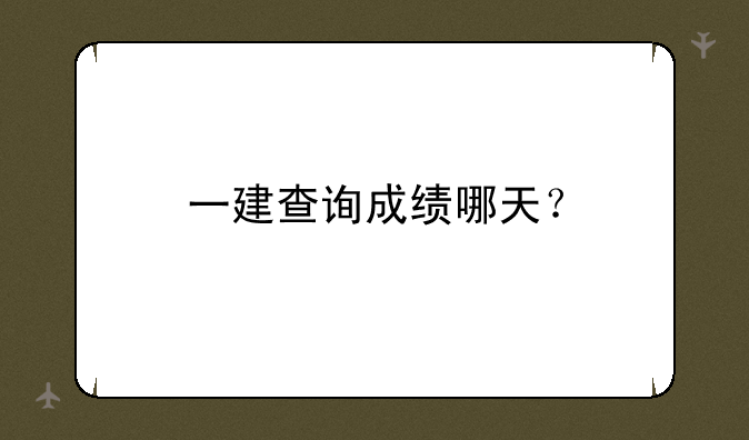 一建查询成绩哪天？