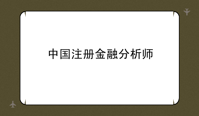 中国注册金融分析师