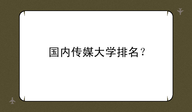 国内传媒大学排名？