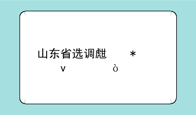 山东省选调生报考条件？
