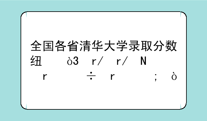 全国各省清华大学录取分数线，看看哪个省份最低？